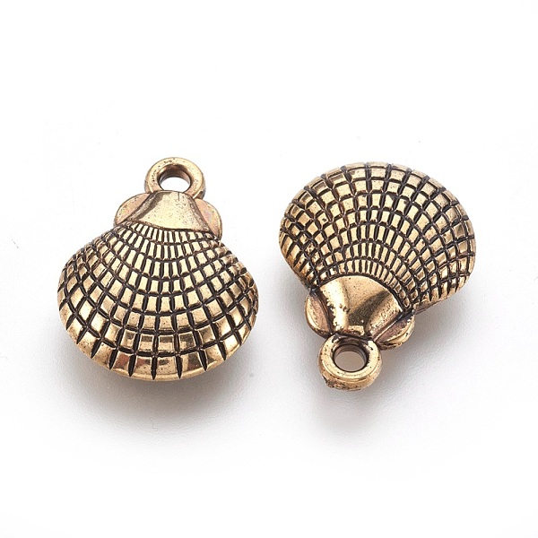 

PandaHall CCB Plastic Pendants, Shell, Antique Golden, 25.5x19x6mm, Hole: 3mm Plastic Shell Shape