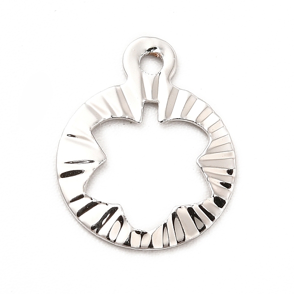 

PandaHall Rack Plating Brass Pendants, Long-Lasting Plated, Flat Round with Leaf Charm, Platinum, 13x10x0.7mm, Hole: 1.2mm Brass Flat Round