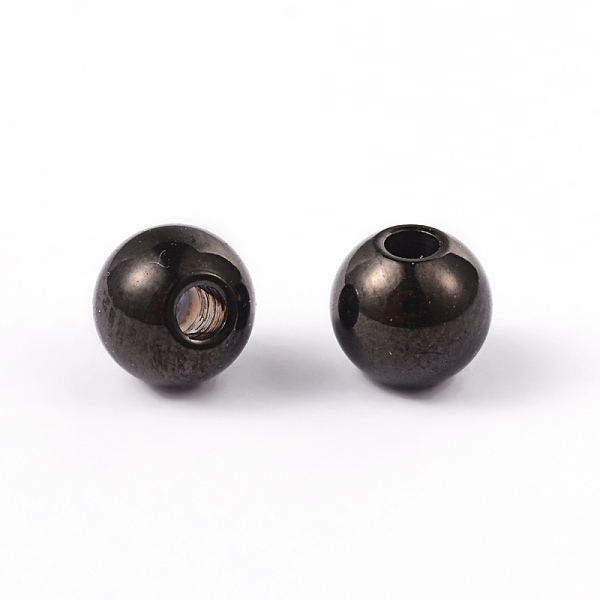 

PandaHall Round 304 Stainless Steel Spacer Beads, Electrophoresis Black, 5mm, Hole: 1.5mm 304 Stainless Steel Round
