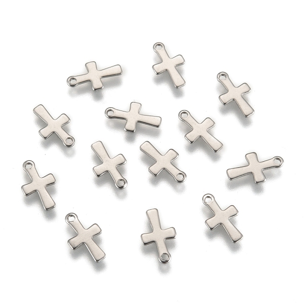 

PandaHall Stainless Steel Tiny Cross Charms, Stainless Steel Color, 12x7x1mm, Hole: 1mm Stainless Steel Cross