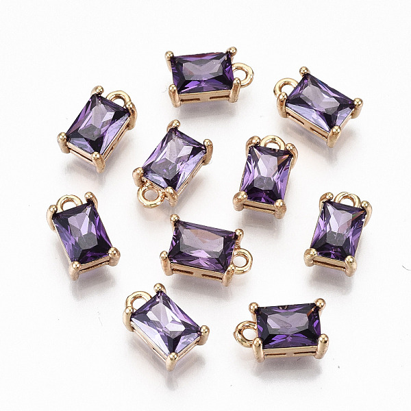 

PandaHall Brass Glass Rhinestone Pendants, Long-Lasting Plated, Cadmium Free & Lead Free, Rectangle, Light Gold, Tanzanite, 10x6x4.5mm, Hole..., Purple
