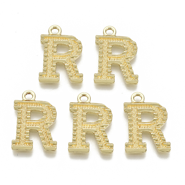 

PandaHall Alloy Pendants, Cadmium Free & Nickel Free & Lead Free, Initial Letter, Real 18K Gold Plated, Initial Letter.R, 20.5x14x2mm, Hole...