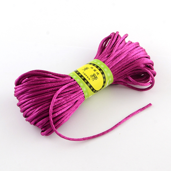 

PandaHall Polyester Rattail Satin Cord, for Chinese Knotting, Jewelry Making, Medium Violet Red, 2mm, about 21.87 yards(20m)/bundle...