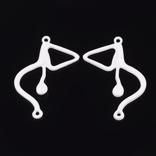 

PandaHall Spray Painted Alloy Links connectors, White, 34x24x2.5mm, Hole: 1.4mm Alloy Others White
