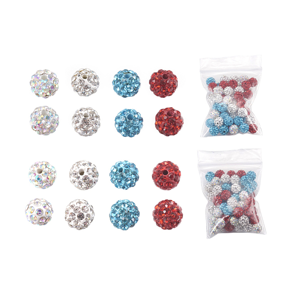 

PandaHall Polymer Clay Rhinestone Beads, Pave Disco Ball Beads, Grade A, Drilled & Half Drilled, Mixed Color, PP9(1.5~1.6mm), 6mm, Hole..., Multicolor