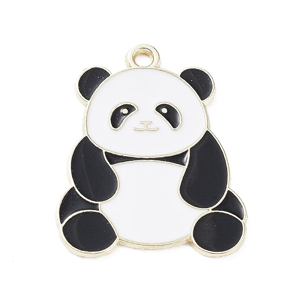 

PandaHall Alloy Enamel Pendants, Panda Charms, Golden, 27x21x1.5mm, Hole: 1.8mm Alloy+Enamel Panda White