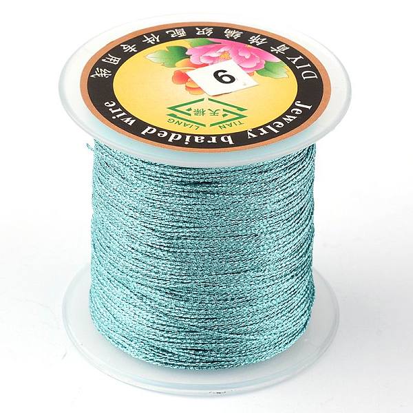 

PandaHall Round Metallic Thread, Embroidery Thread, 9-Ply, Dark Turquoise, 0.8mm, about 65.61 yards(60m)/roll Fibre Cyan