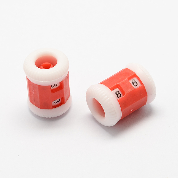 

PandaHall Plastic Crochet Knitting Row Round Stitch Maker Counter, Red, 23x17mm, Hole: 3~5mm Plastic Red