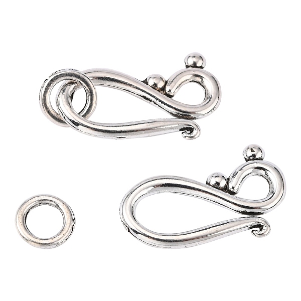

PandaHall Tibetan Style Alloy Hook and Eye Clasps, Lead Free, Cadmium Free and Nickel Free, teardrop, Antique Silver, Hook: 12x20.5mm, Eye...
