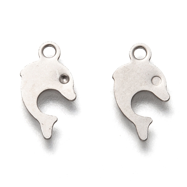 

PandaHall 201 Stainless Steel Charms, Laser Cut, Dolphin, Stainless Steel Color, 12x6.5x0.5mm, Hole: 1.4mm 201 Stainless Steel Dolphin