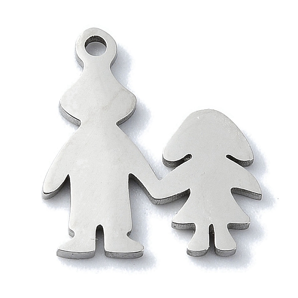 

PandaHall 304 Stainless Steel Charms, Laser Cut, Couple Charm, Stainless Steel Color, 14.5x13x1mm, Hole: 1.2mm 304 Stainless Steel Human