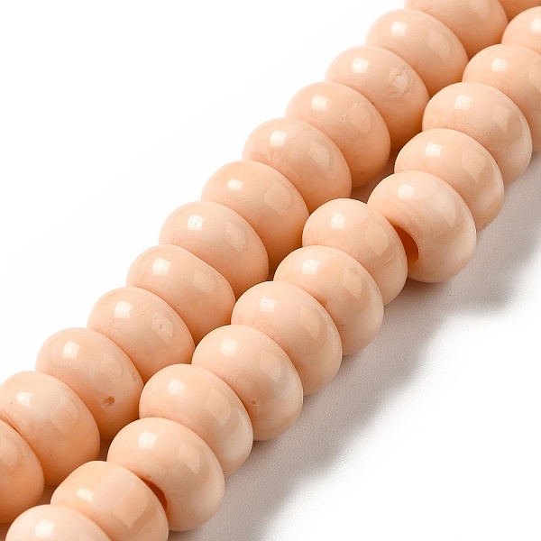

PandaHall Handmade Lampwork Beads Strands, Rondelle, Light Salmon, 9~10x4.5~5mm, Hole: 2.5~3mm, about 68~71pcs/strand, 14.17~16.14 inch...