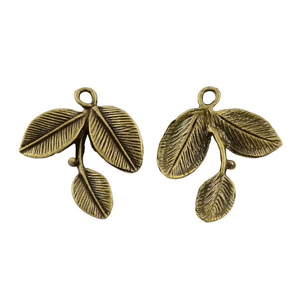 

PandaHall Tibetan Style Alloy Leaf Pendants, Cadmium Free & Nickel Free & Lead Free, Antique Bronze, 27x24x3mm, Hole: 2.5mm Alloy Leaf
