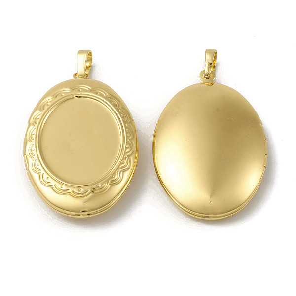 

PandaHall Rack Plating Brass Locket Pendants, Oval Charm, Cadmium Free & Lead Free, Long-Lasting Plated, Real 18K Gold Plated, 38.5x25x7mm...
