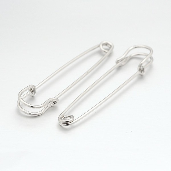 

PandaHall Iron Safety Pins, for Brooch Making, Kilt Needles, Platinum, 65x17x6mm Iron