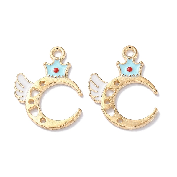 

PandaHall Alloy Enamel Pendants, Golden, Moon, 23x17x1mm, Hole: 1.8mm Alloy+Enamel Moon