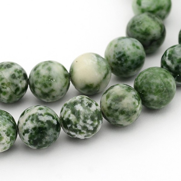 

PandaHall Gemstone Beads Strands, Green Spot Jasper, Round, about 10mm in diameter, hole: 1mm, about 39pcs/strand, 15.5 inch Green Spot...