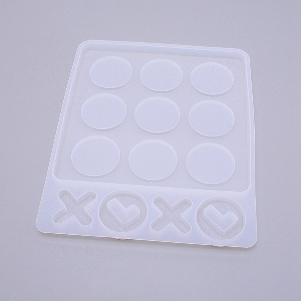 

PandaHall Tic Tac Toe Board Game Silicone Molds, XO Fun Family Games Silicone Epoxy Resin Casting, for DIY Kids Adult Table Game, White...