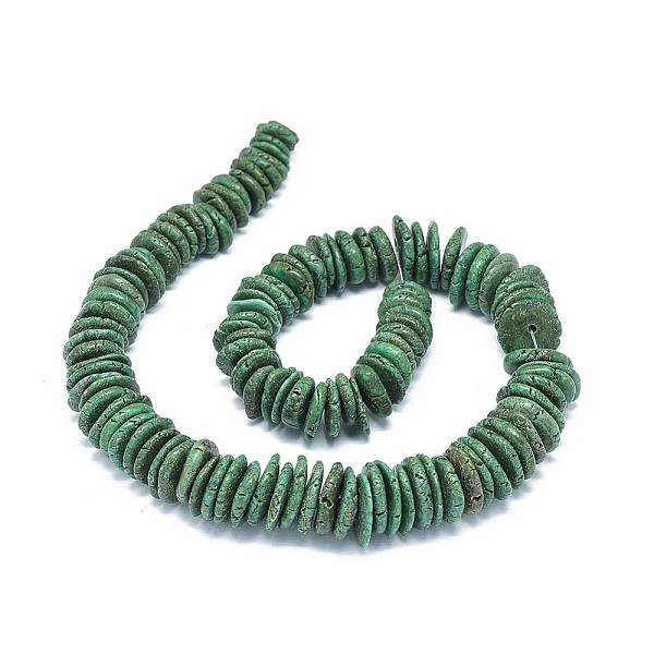 

PandaHall Synthetic Turquoise Graduated Beads Strands, Heishi Beads, Disc/Flat Round, Green, 9~25x1.5~6mm, Hole: 0.6~3mm, about...