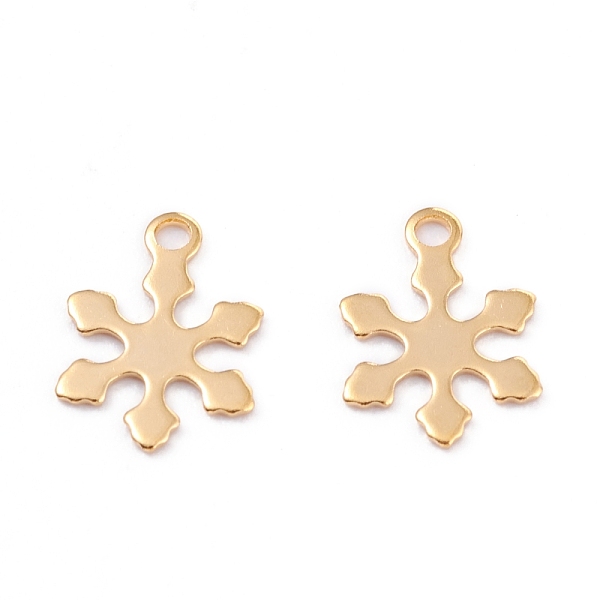 

PandaHall Christmas 201 Stainless Steel Charms, Laser Cut, Snowflake, Real 18k Gold Plated, 12x10x0.5mm, Hole: 1.4mm 201 Stainless Steel...
