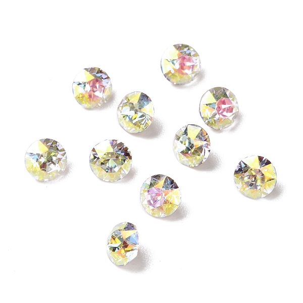 

PandaHall Light AB Style Glass Rhinestone Cabochons, Pointed Back & Back Plated, Diamond, Light Crystal AB, 4.8x3.4mm Glass Rhinestone..., Clear