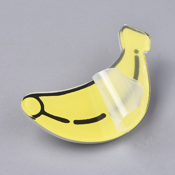 

PandaHall Acrylic Badges Brooch Pins, Cute Lapel Pin, for Clothing Bags Jackets Accessory DIY Crafts, Banana, Yellow, 27x52x8mm, Pin: 0.8mm...