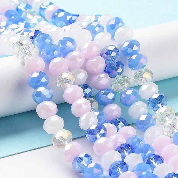 

PandaHall Glass Beads Strands, Faceted, Rondelle, Royal Blue, 8x6mm, Hole: 1mm, about 65~68pcs/strand, 15.7~16.1 inch(40~41cm) Glass...