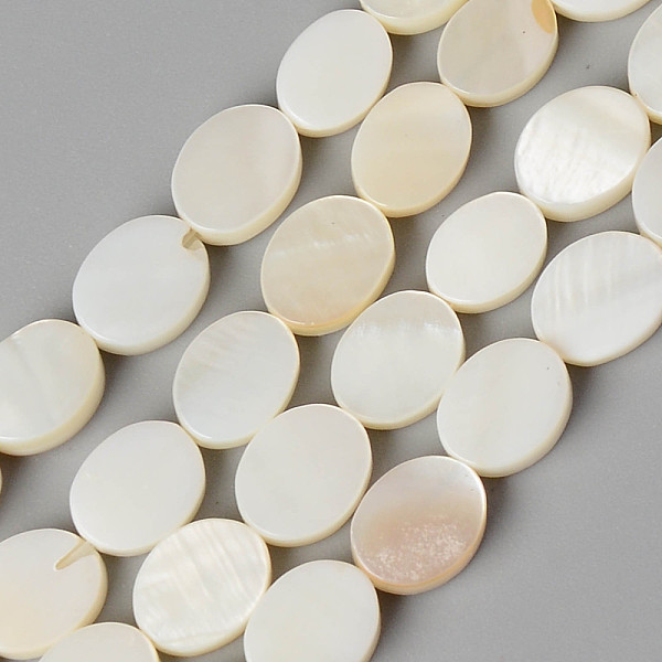 

PandaHall Natural Freshwater Shell Beads Strands, Oval, Beige, 8x6x2~3mm, Hole: 0.9mm, about 42pcs/strand, 13.31 inch(33.8cm) Freshwater..., Yellow