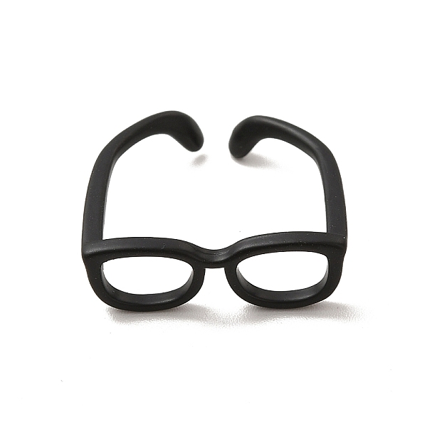 

PandaHall Brass Glasses Frame Open Cuff Ring for Women, Electrophoresis Black, Inner Diameter: 17mm Brass
