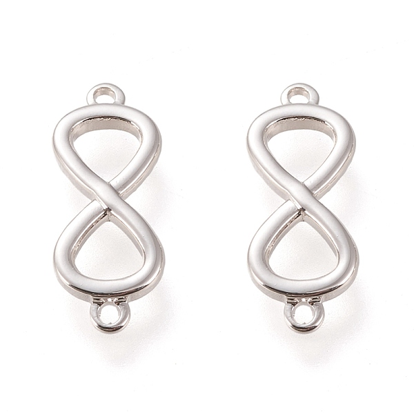 

PandaHall Brass Links Connectors, Long-Lasting Plated, Infinity, Real Platinum Plated, 16.5x6.5x1.5mm, Hole: 1mm Brass Infinity