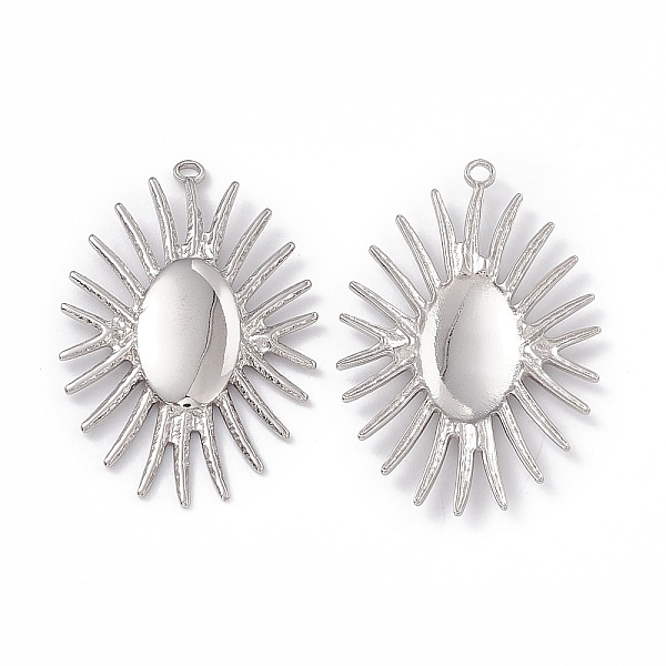 

PandaHall 304 Stainless Steel Pendants, Sun Charm, Stainless Steel Color, 34x22.5x2mm, Hole: 1.4mm 304 Stainless Steel Sun