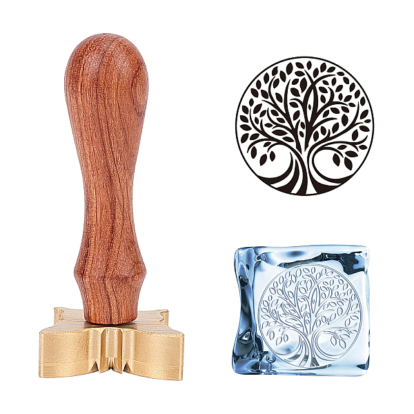 

PandaHall Olycraft Brass Wax Seal Stamp, Pear Wood Handle, for DIY Scrapbooking, Tree Pattern, Stamp: 30x12mm, Handle: 78.3~78.5x22mm Brass...