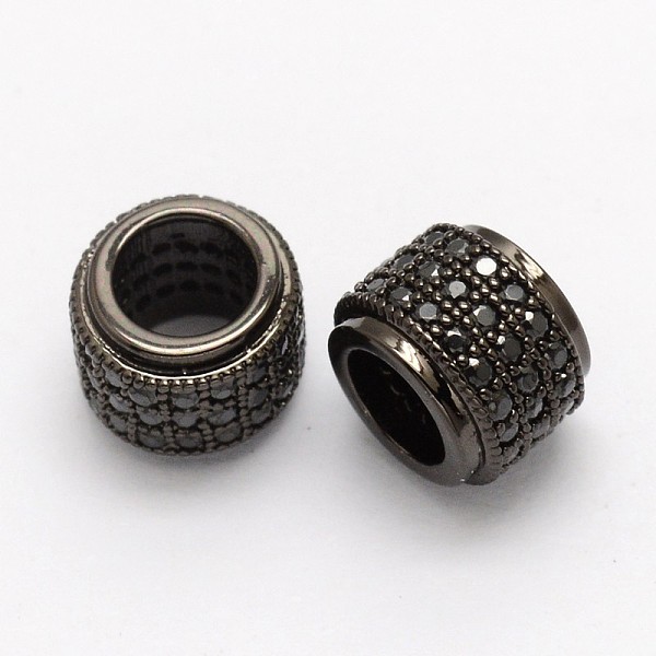 

PandaHall Column Brass Micro Pave Cubic Zirconia European Beads, Large Hole Beads, Cadmium Free & Nickel Free & Lead Free, Mixed Color...