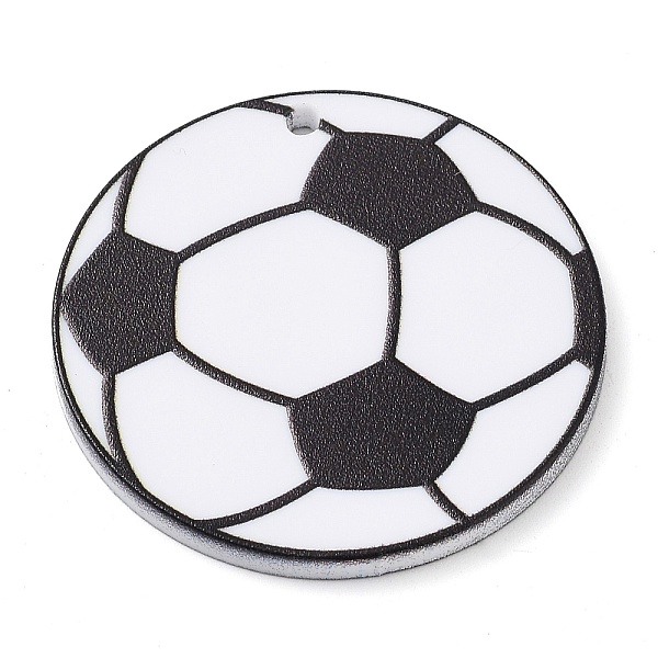 

PandaHall Printed Acrylic Pendants, Football, Black, 35x2.5mm, Hole: 1.8mm Acrylic Football Black