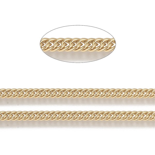 

PandaHall Ion Plating(IP) 304 Stainless Steel Wheat Chains, Unwelded, with Spool, Golden, 5.5x3.5x0.5mm, about 65.61 Feet(20m)/roll 304...