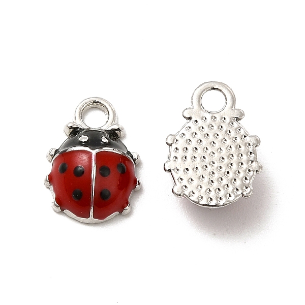

PandaHall Alloy Enamel Charms, 3D Ladybug Charms, Platinum, 12.5x9x4.5mm, Hole: 2mm Alloy+Enamel Ladybug Red