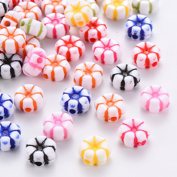 

PandaHall Craft Style Acrylic Beads, Flower, Mixed Color, 10x5mm, Hole: 1.8mm, about 1650pcs/500g Acrylic Flower Multicolor