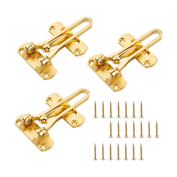 

PandaHall Zinc Alloy Swing Bar Door Lock, Anti-Theft Clasp Back Locking Accessories, Light Gold, 100x63x21mm, Hole: 4.5mm Alloy