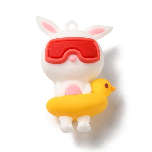 

PandaHall PVC Plastic Cartoon Big Pendants, Rabbit Charms, for DIY Keychain Making, Duck, 53.5x33x23mm, Hole: 2.5mm PVC Duck Orange