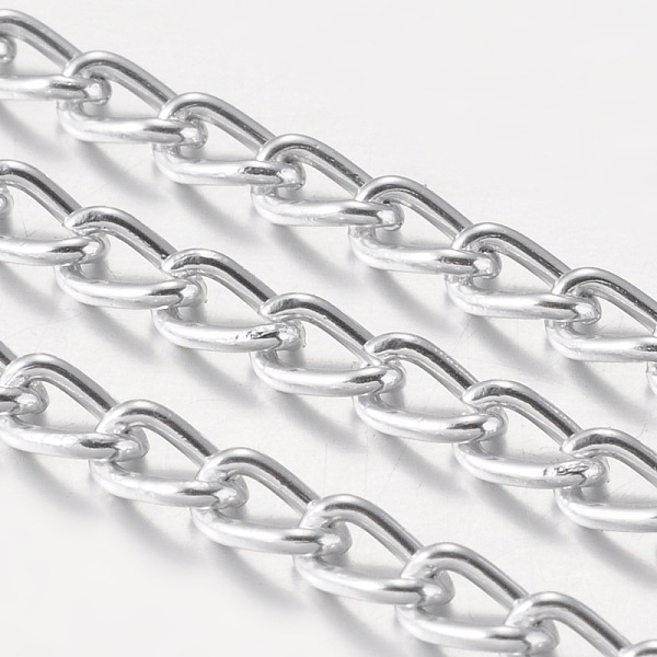

PandaHall Aluminum Twisted Chains Curb Chains, Unwelded, Oxidated in Silver, Link: 4x5.2mm Aluminum Silver