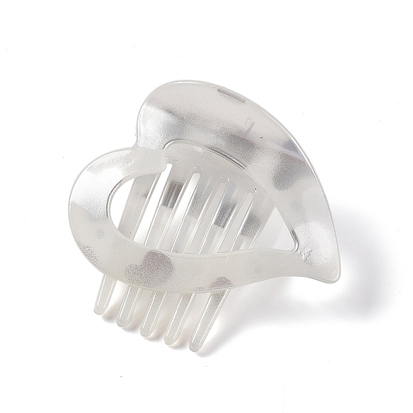 

PandaHall Heart Plastic Claw Hair Clips, with Iron Spring, Hair Accessories for Women Girls, White, 62x66x34mm Plastic White