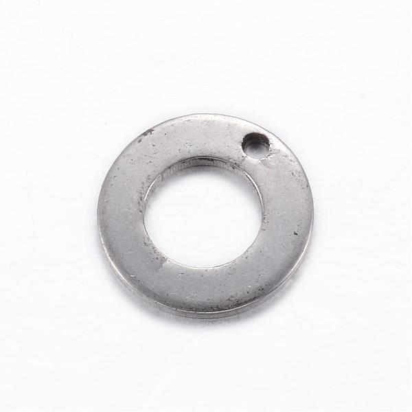 

PandaHall 201 Stainless Steel Charms, Ring, Stainless Steel Color, 10x1mm, Hole: 1mm 201 Stainless Steel Flat Round