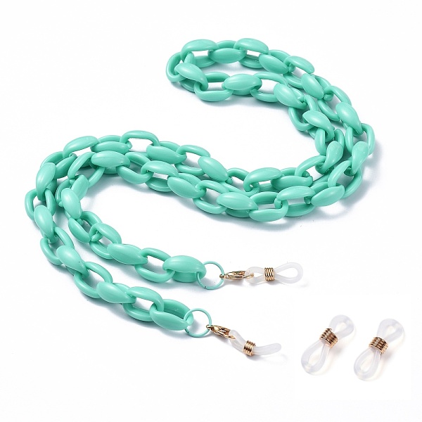 

PandaHall Eyeglasses Chains, Neck Strap for Eyeglasses, with Acrylic Cable Chains, Alloy Lobster Claw Clasps and Rubber Loop Ends, Medium..., Green
