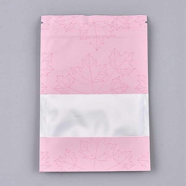 

PandaHall Plastic Zip Lock Bags, Resealable Aluminum Foil Pouch, Food Storage Bags, Rectangle, Maple Leave Pattern, Hot Pink, 15.1x10.1cm...