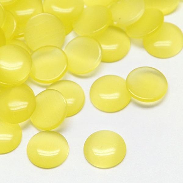 

PandaHall Cat Eye Cabochons, Half Round, Champagne Yellow, 12x3mm Glass Half Round Yellow