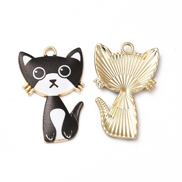 

PandaHall Alloy Enamel Pendants, Cadmium Free & Nickel Free & Lead Free, Golden, Cat Charms, Black, 30x19.5x2.5mm, Hole: 2.2mm Alloy+Enamel...
