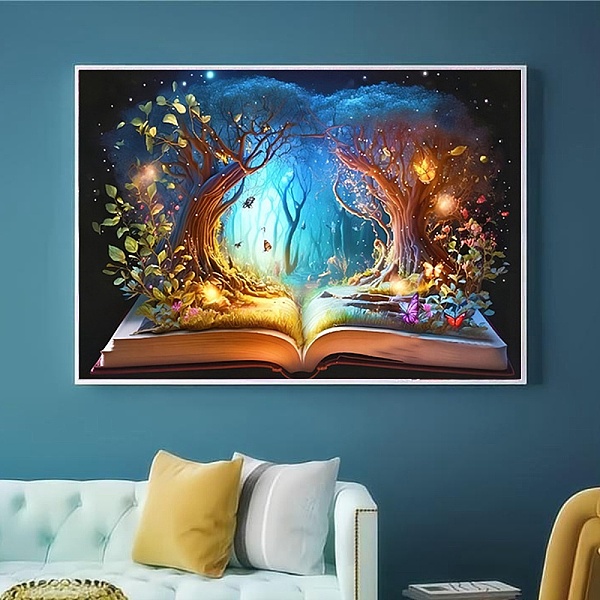 

PandaHall DIY Diamond Painting Stickers Kits For Kids, including Resin Rhinestone, Diamond Sticky Pen, Tray Plate, Glue Clay, Tree of Life..., Brown