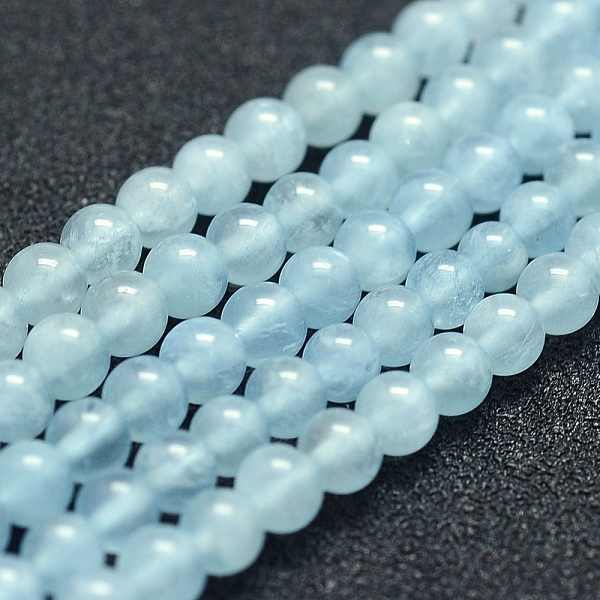 natural aquamarine beads strands, grade a+, round, 4mm, hole: 1mm; about 94pcs/strand, 15.5''(39.5cm)