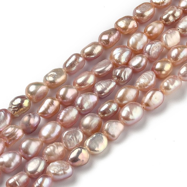 

PandaHall Natural Cultured Freshwater Pearl Beads Strands, Rice, Dyed, Sienna, 6~9x4.5~6mm, Hole: 0.5mm, about 48pcs/strand, 13.98 inch..., Brown