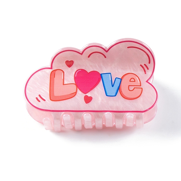 

PandaHall Cloud with Word Love Acrylic Claw Hair Clips, Hair Accessories for Women Girls, 45x80x43mm Acrylic Cloud Pink